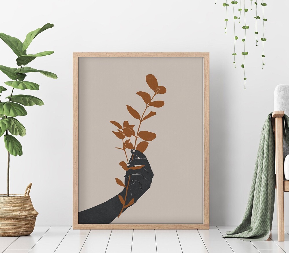 Botanical Boho Decor Print Boho Wall Art Abstract Modern Wall Art Mid Century