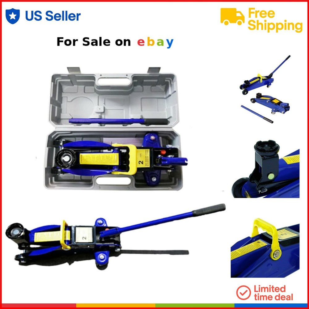 2 Ton Low Profile Steel Floor Jack for Cars Vans Garage Tire Repair  