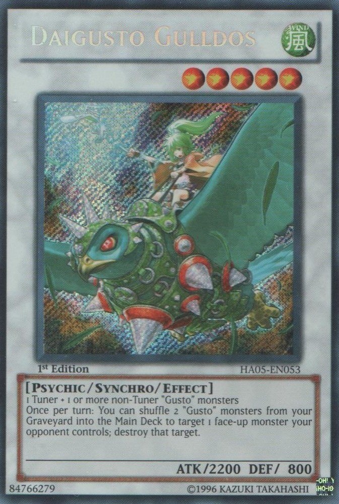 Daigusto Gulldos HA05-EN053 Secret Rare 1st Edition Near Mint Yugioh Card