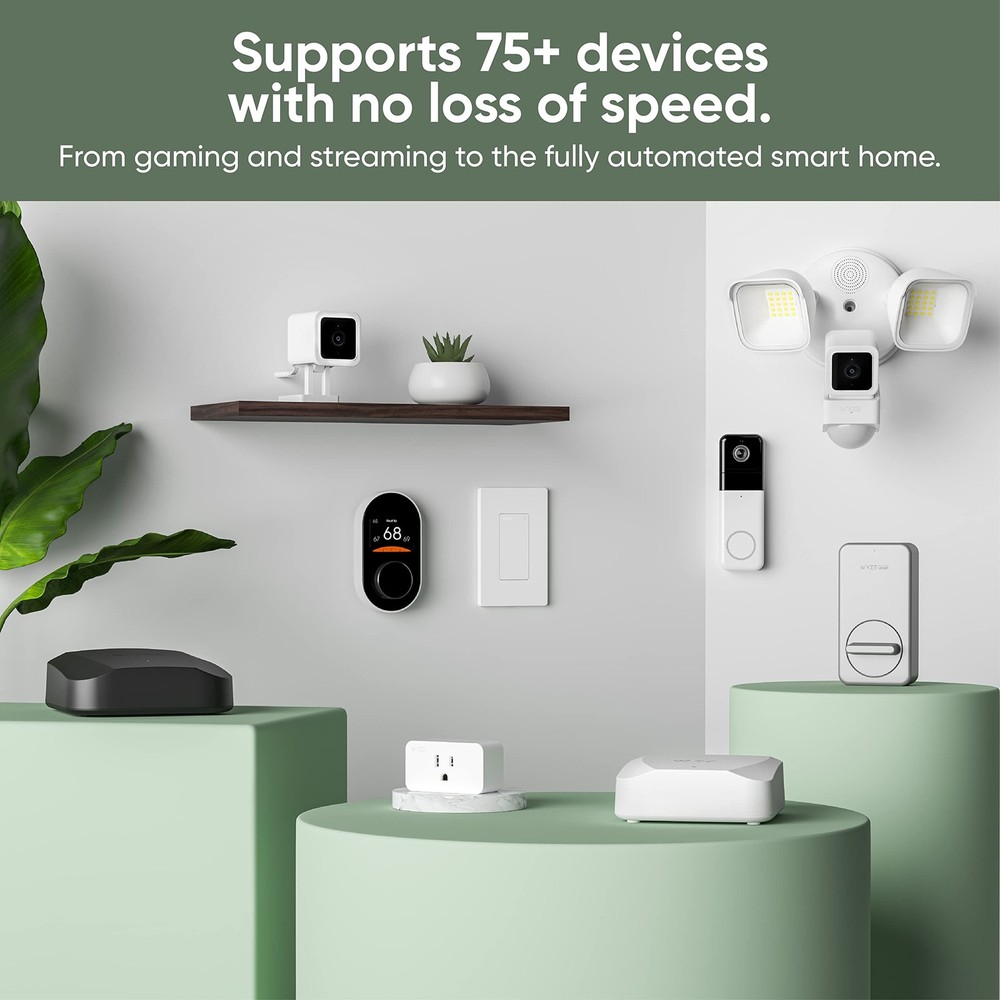 Wyze WF6ETBMRS Mesh Router Pro - Wi-Fi 6E AXE5400 Tri-Band Mesh Router System