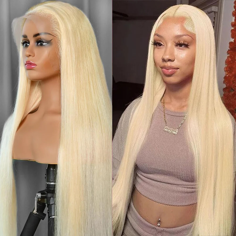 HD Transparent 613 Blonde 13x4 Lace Front Wig Brazilian Human Hair Pre Plucked