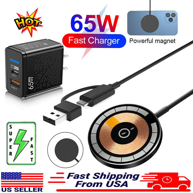 MagSafe Magnetic Fast Wireless Charger Clear Pad For iPhone 16 15 14/Pro/Pro Max