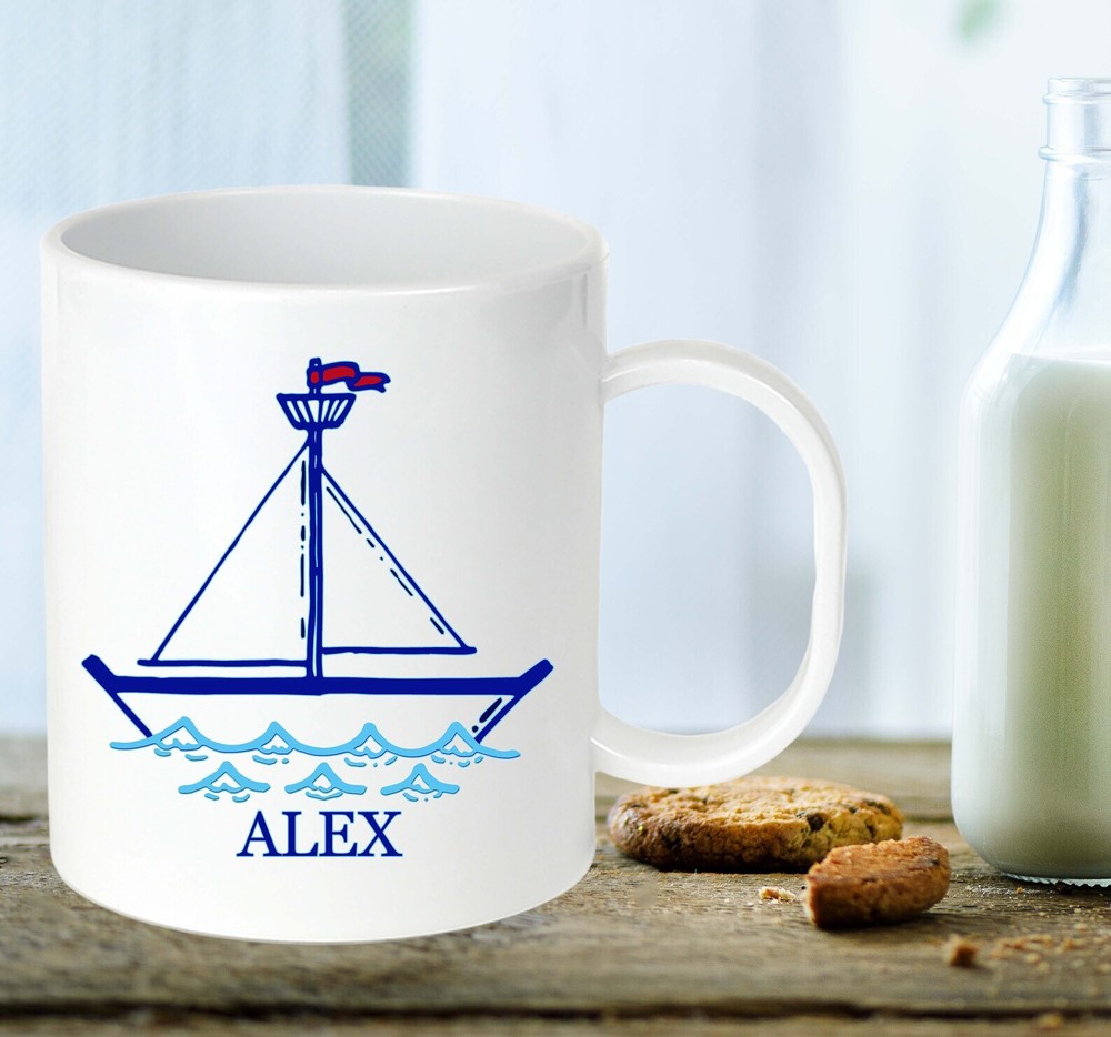 Personalized Sailboat Mug Kids Boat Mug Childs Boat Cup Custom Kids Mug Bpa Free
