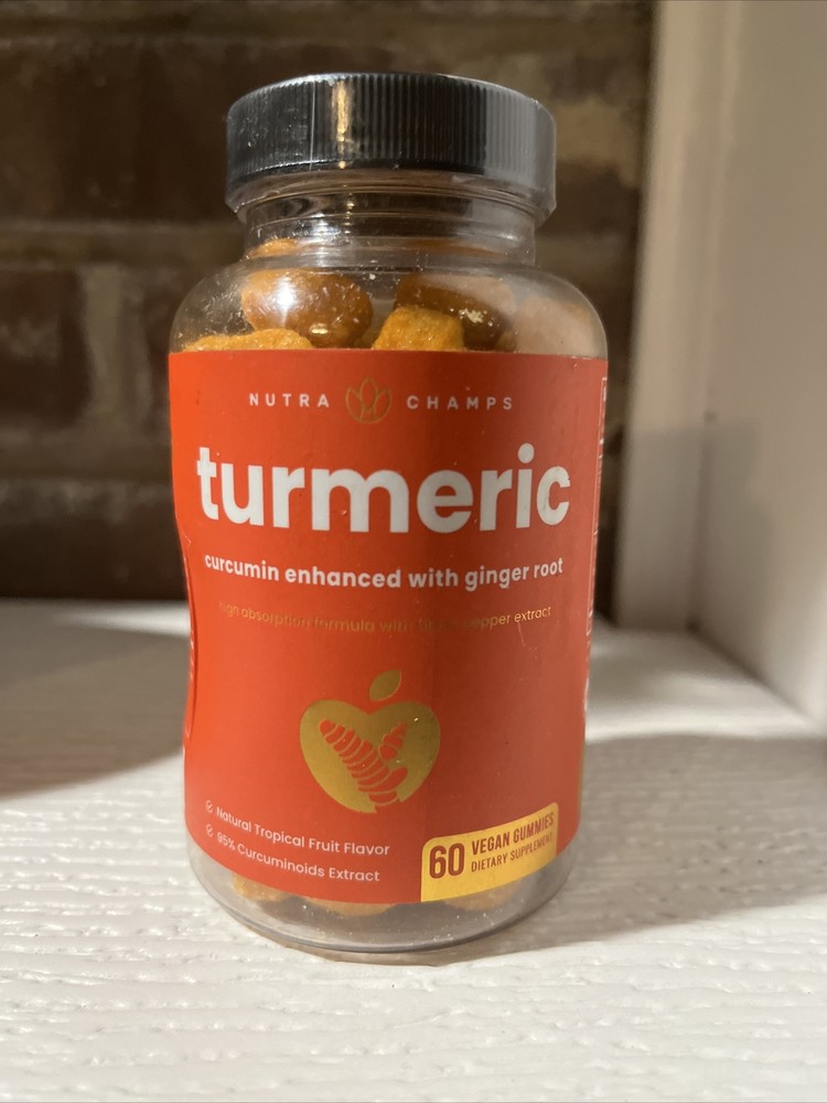 Turmeric, NUTRA CHAMPS Natural Tropical Fruit, 60 Vegan Gummies Exp 07/25