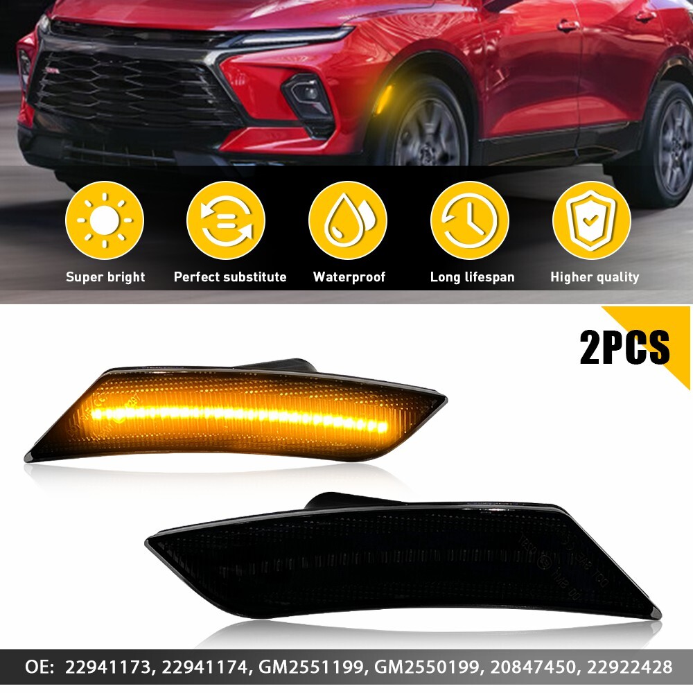 2013-2014 Cadillac ATS & 2017-2024 XT5 Amber Front Bumper Side Marker Lights