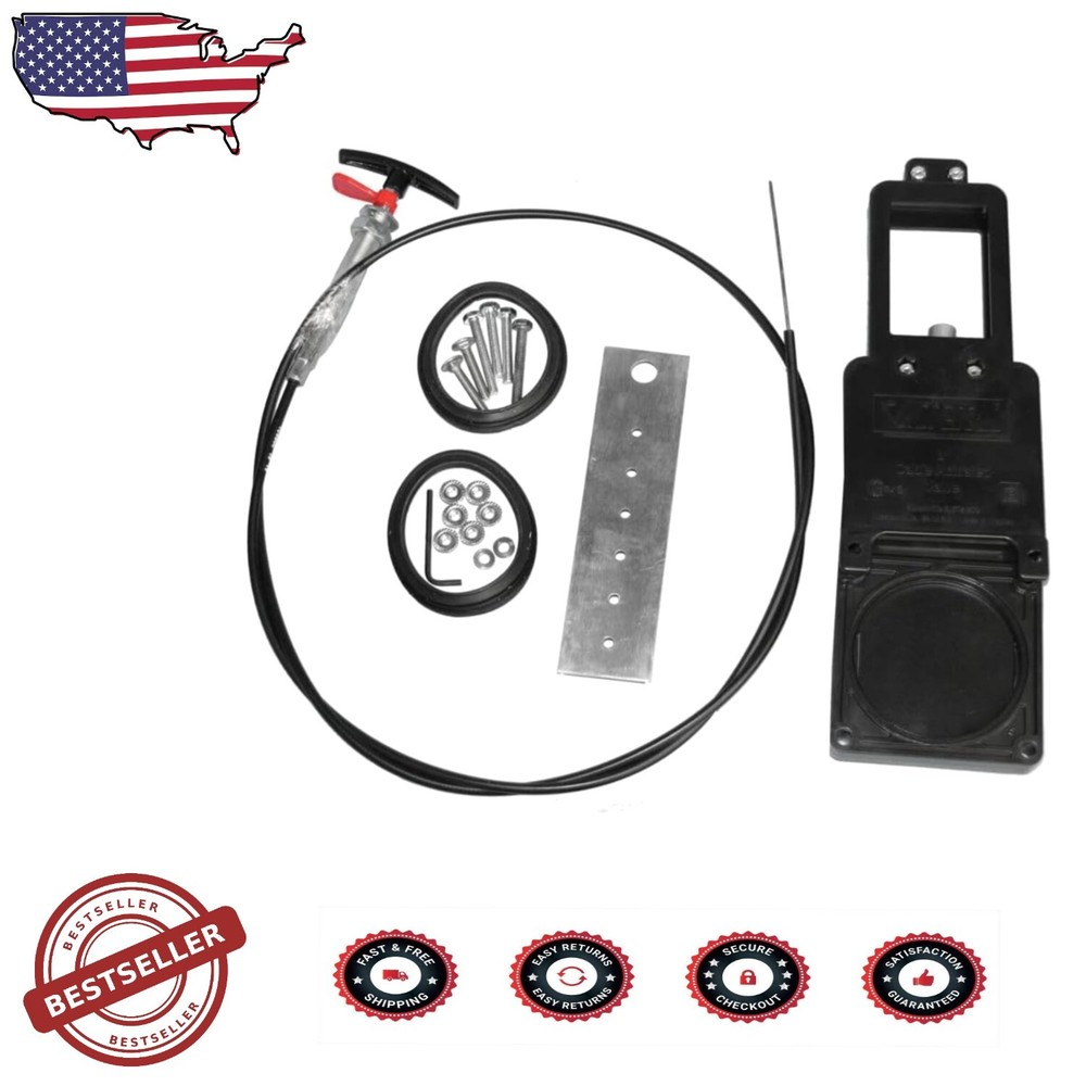 Mess-Free 3-Inch RV Valve Kit with 72-Inch Cable for Easy Waste Disposal