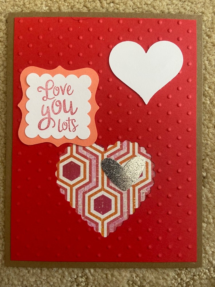 Heart’s & kisses Valentine’s Love Thank you card kit of 6 made w/ Stampin' Up!