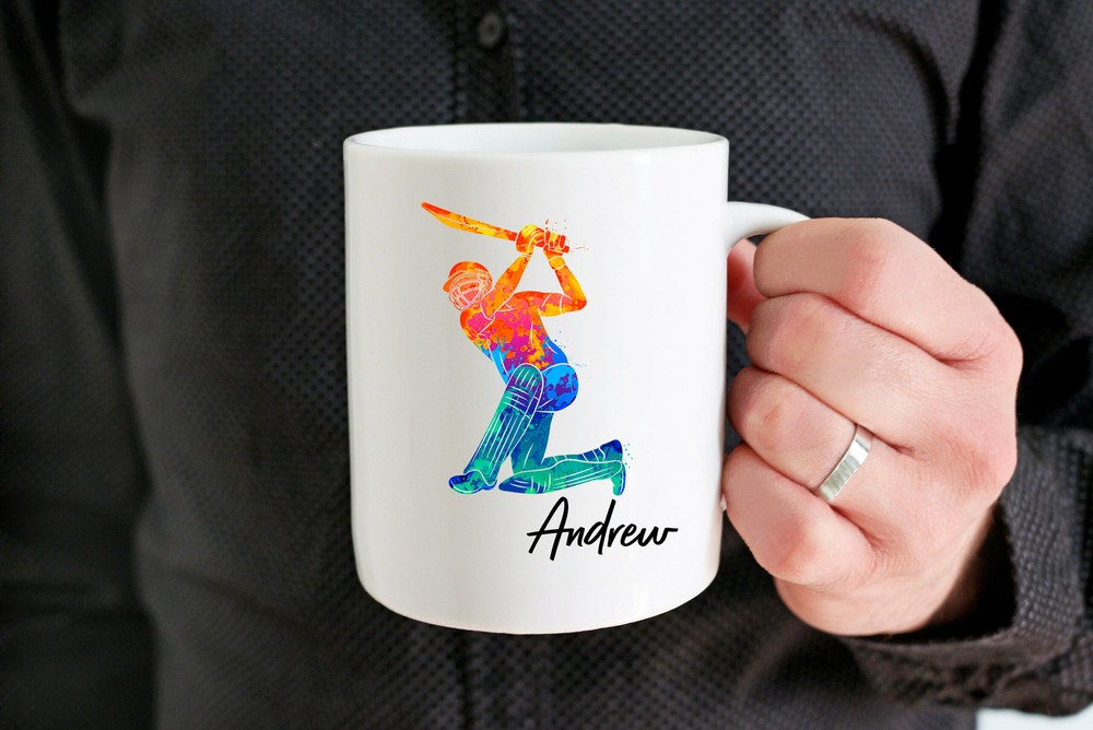 Personalized Cricket Player Coffee Mug - Custom Cricket Gift for Fans  
