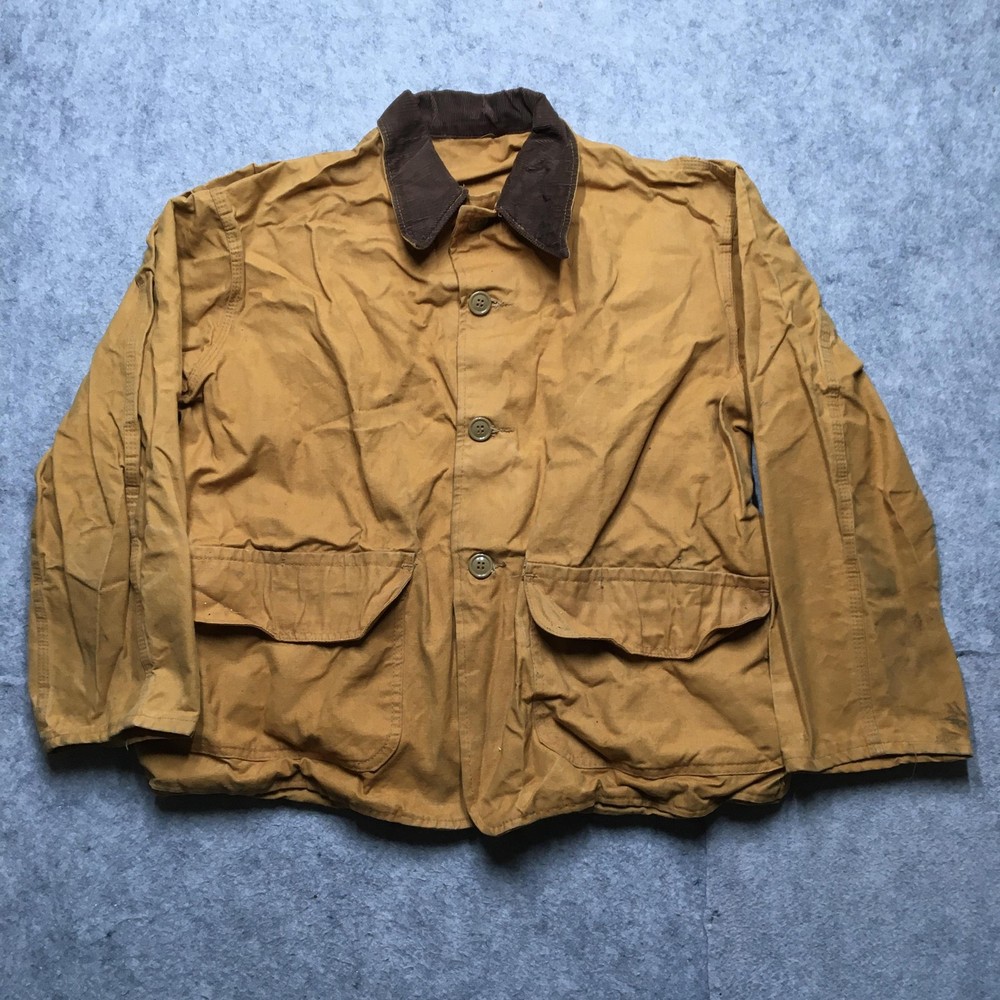 Vintage WesternField Jacket Mens Large L Brown Canvas Hunting Coat Workwear 70s