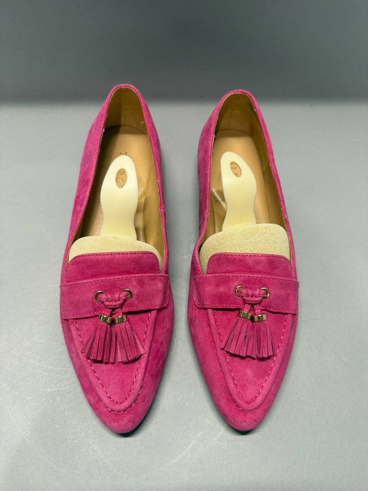 Talbots Francesca Women's Driving Loafers Pink Suede Leather Tasseled 8M