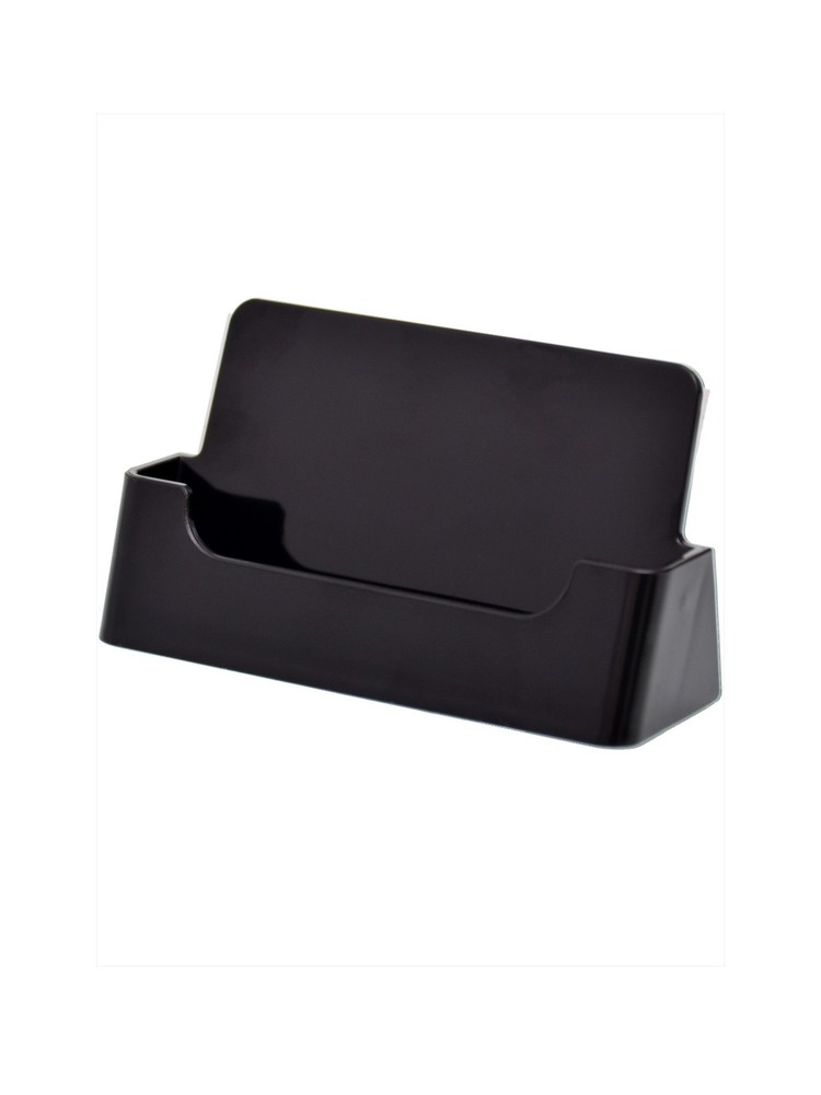 Business Card Holder Gift Card Display Ridged Horizontal Stand Black Qty 48-image