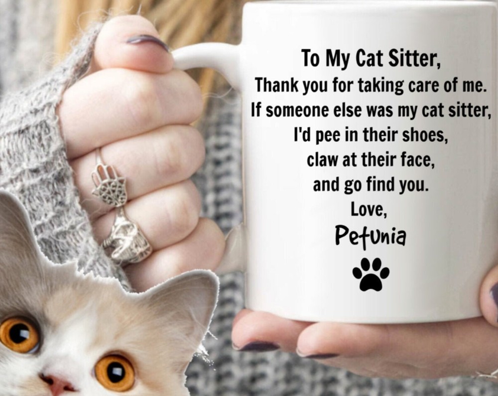 Pet Sitter Coffee Mug Personalized From The Cat Pet Sitter Gifts Cat Sitter