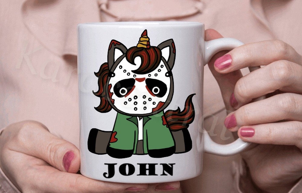 Personalised Jason Voorhees Mug Jason Unicorn Horror Mug Friday The 13th Coffee