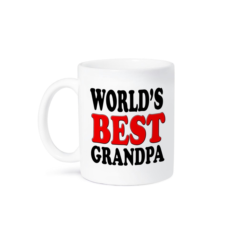3dRose, World’s Best Grandpa, Red,, Mug