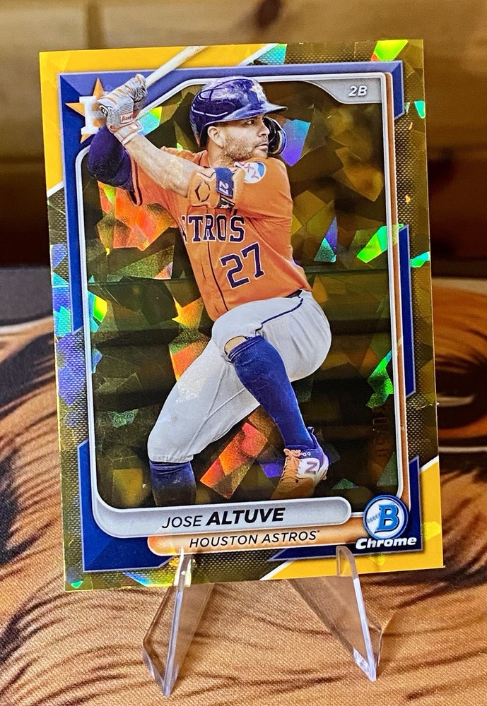 2024 Bowman Chrome Sapphire Jose Altuve Gold Refractor 30/50 Houston Astros Rookie Card