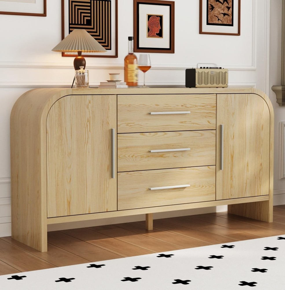 Modern Arched Sideboard Buffet Cabinet for Kitchen or Entryway