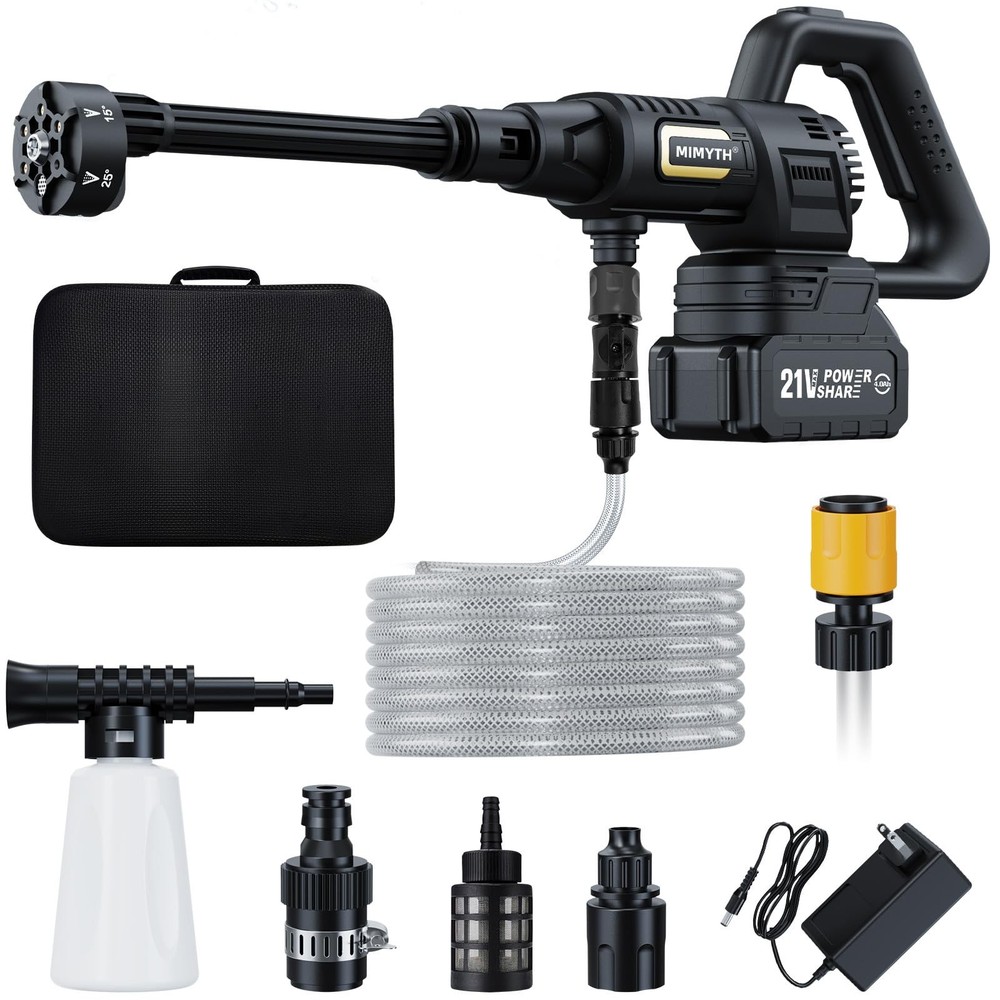 Cordless Pressure Washer 1200PSI Battery Powered with 4 Nozzles