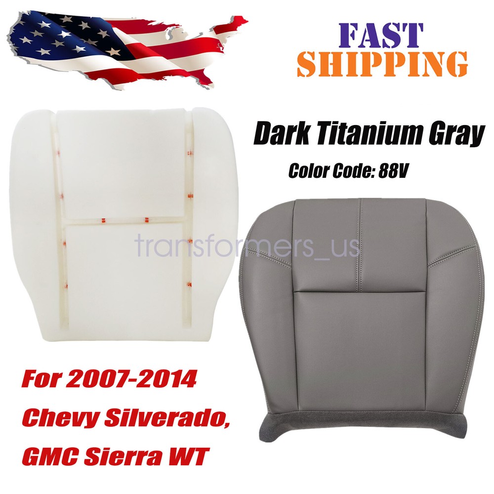 2007-2014 Chevy Work Truck Leather Seat Covers Dark Gray Bottom & Foam