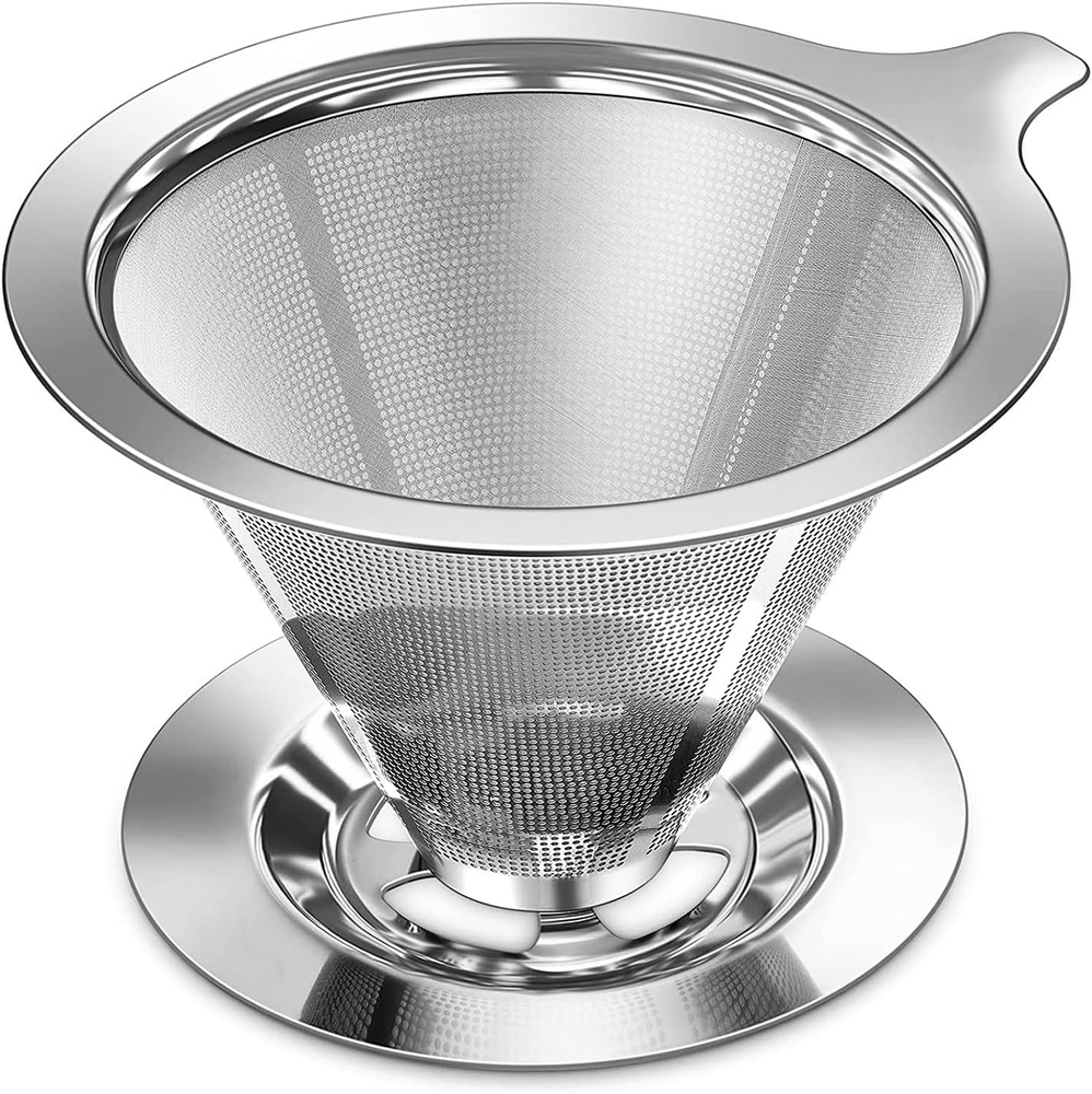Stainless Steel Pour Over Coffee Dripper - Paperless Slow Drip Brewer