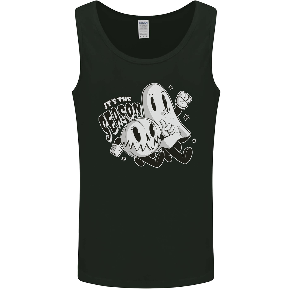 It's the Season Halloween Ghost & Pumpkin Mens Vest Tank Top