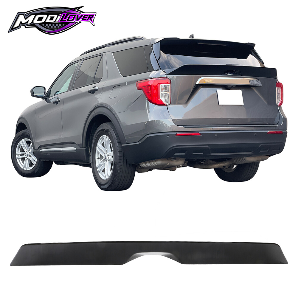 For 20-24 Ford Explorer Gloss Black Duckbill Style Trunk Spoiler Middle Lip ABS