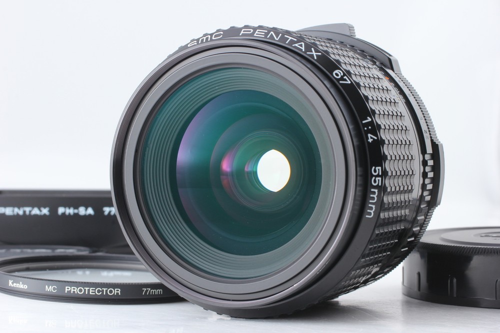 Late [Top Mint / Hood] SMC Pentax 67 55mm f4 Wide Angle Lens 6x7 67II From Japan