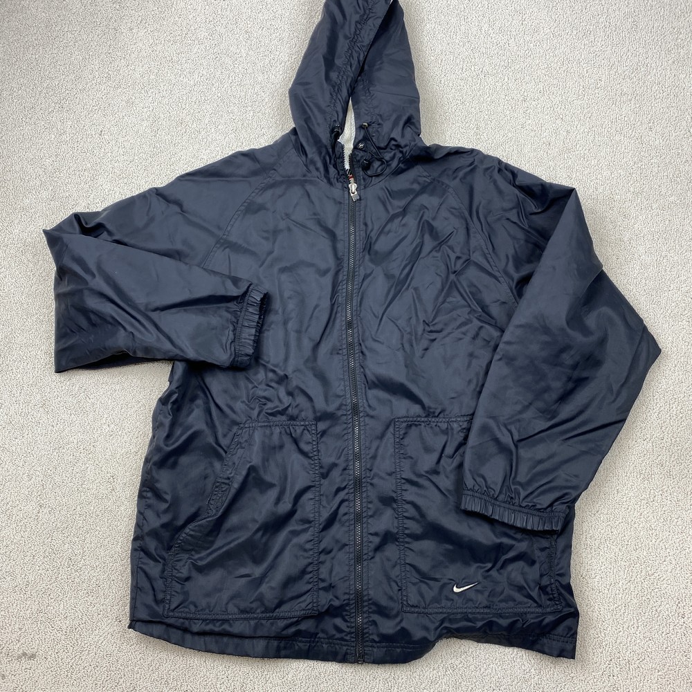 Vintage Nike Hooded Jacket Men's Medium Black Windbreaker Athletic Outdoor