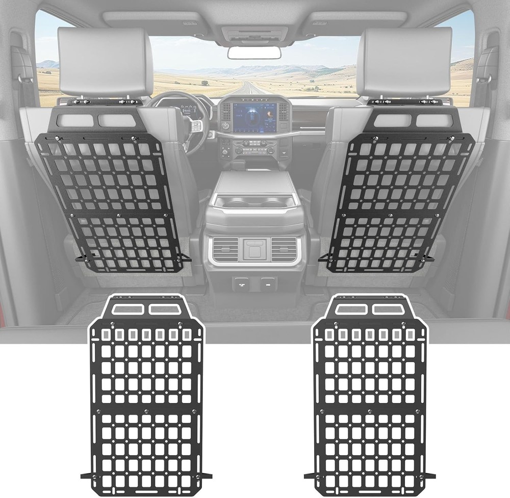 For 2015-2025 Ford F150 Seat Back Molle Panel 4PCS Seat Back Organizers Tactical