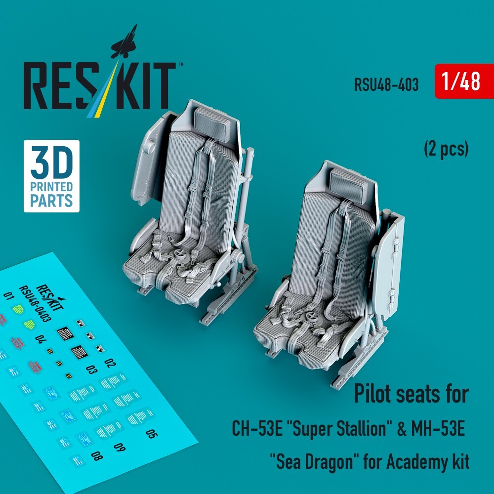 1:48 CH-53E/MH-53E Pilot Seats (2pcs) for Academy 3D Prt ResKit RSU48-0403