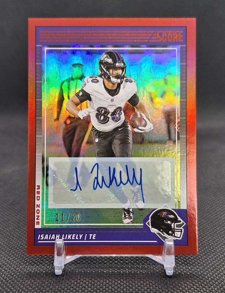 Isaiah Likely 2024 Score Red Zone AUTO /20 #21 Baltimore Ravens SSP 🔥🔥🔥