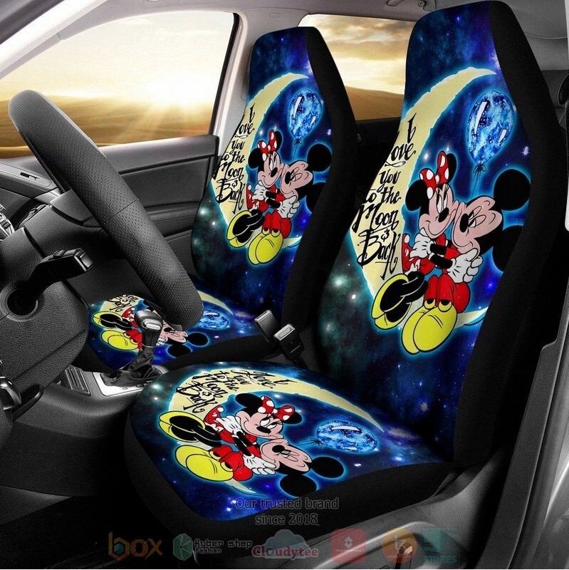 Mickey & Minnie Mouse Couple Set of 2 Universal Front Car Seat Covers Protection