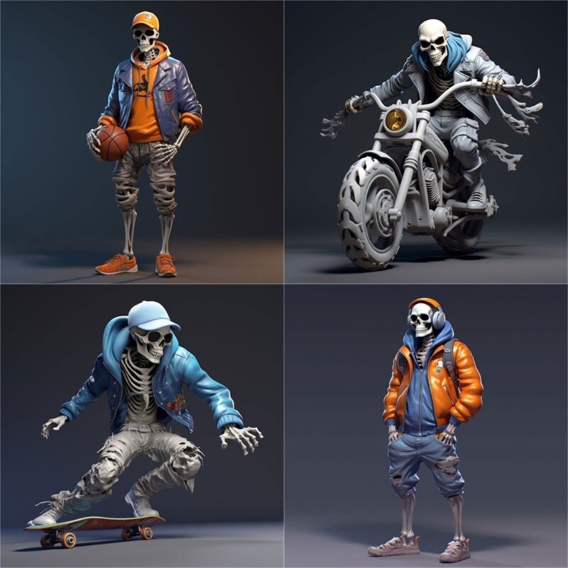 New 2024 Resin Artwork Skeleton Halloween Decor