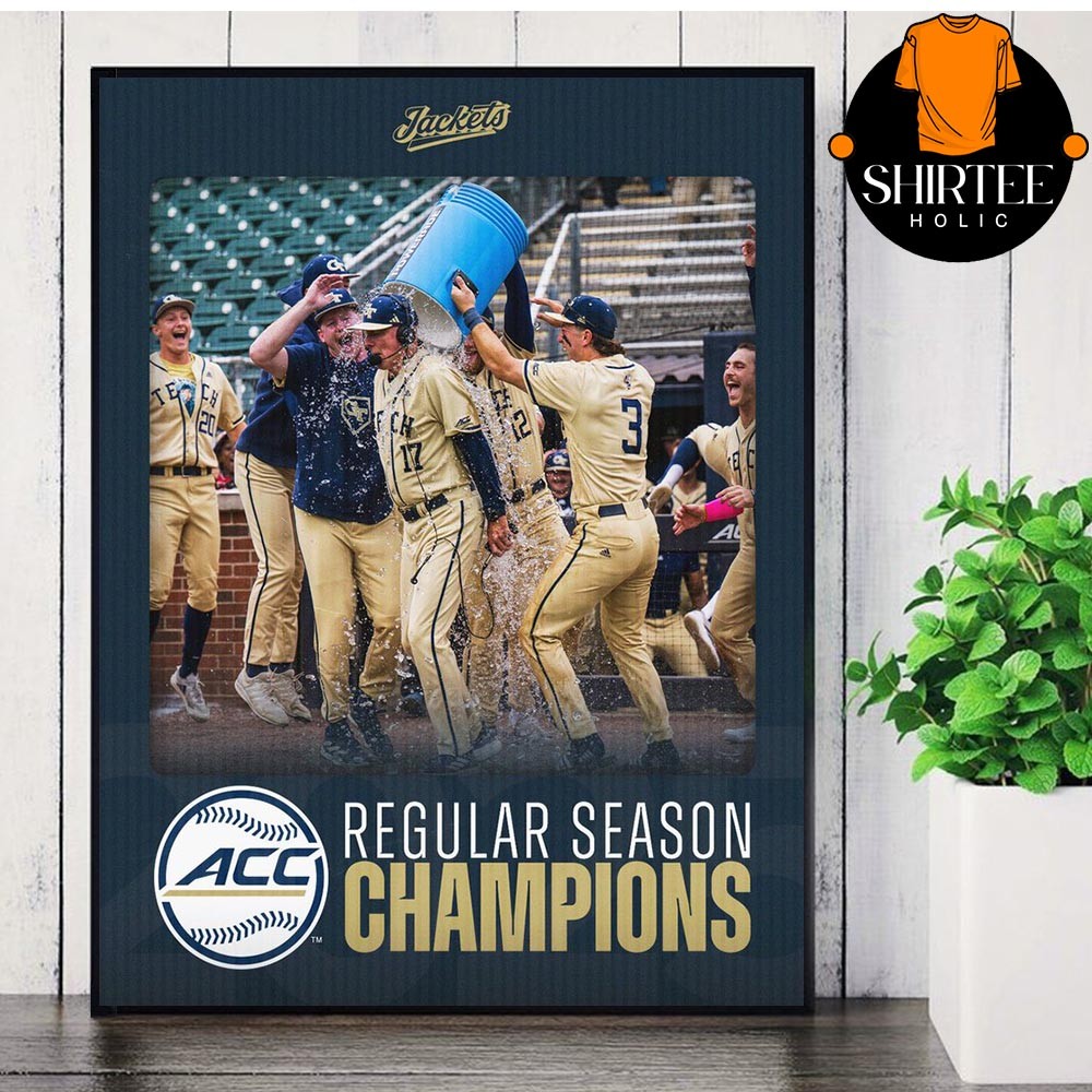 Georgia Tech Yellow Jackets 2025 Baseball Regular Season Champs Poster