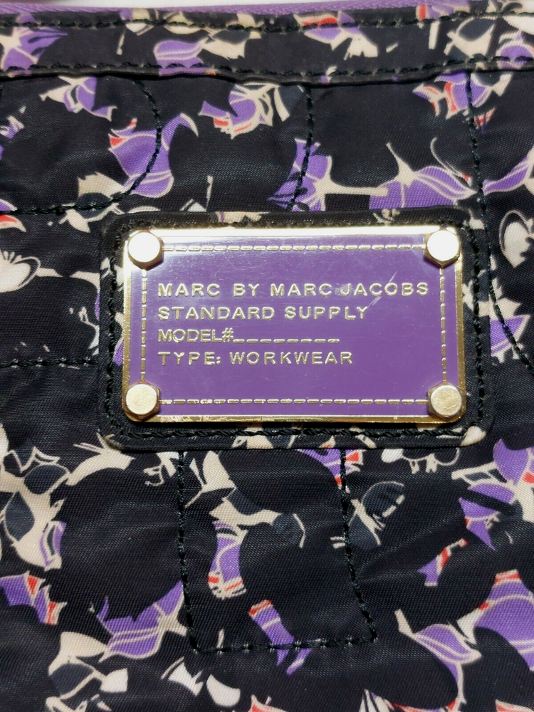 Marc By Marc Jacobs Padded Workwear Laptop Bag Floral Black Purple * No Strap *