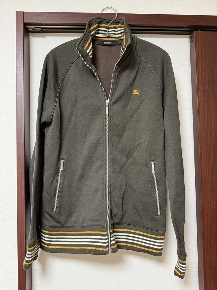 Burberry Black Label Khaki Zip Up Blouson Jacket Outerwear Men Size 2/S-M Used