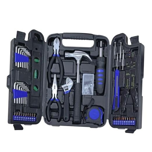 129-Piece Mechanic Tool Set | General Household Hand Tool Kit with Plastic