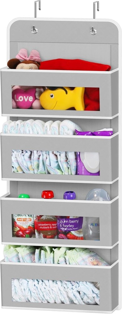 4 Clear Over-the-Door Window Pockets for Closet Storage  