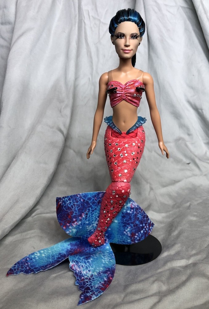 Little Mermaid Ariel’s Sister Perla Human Hair Reroot OOAK Designer doll *READ*
