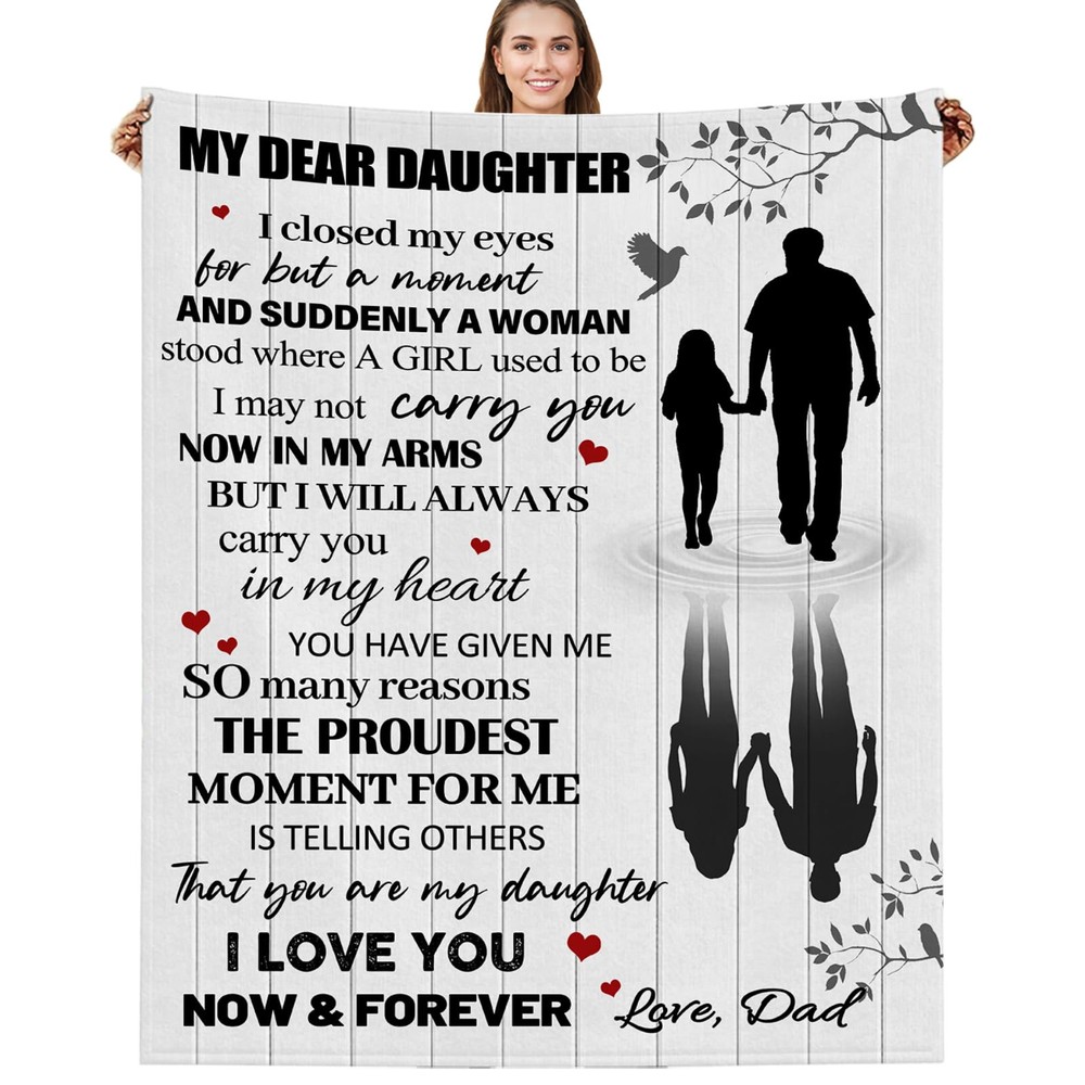 Special Daughter Gift Blanket from Dad for Her Birthday