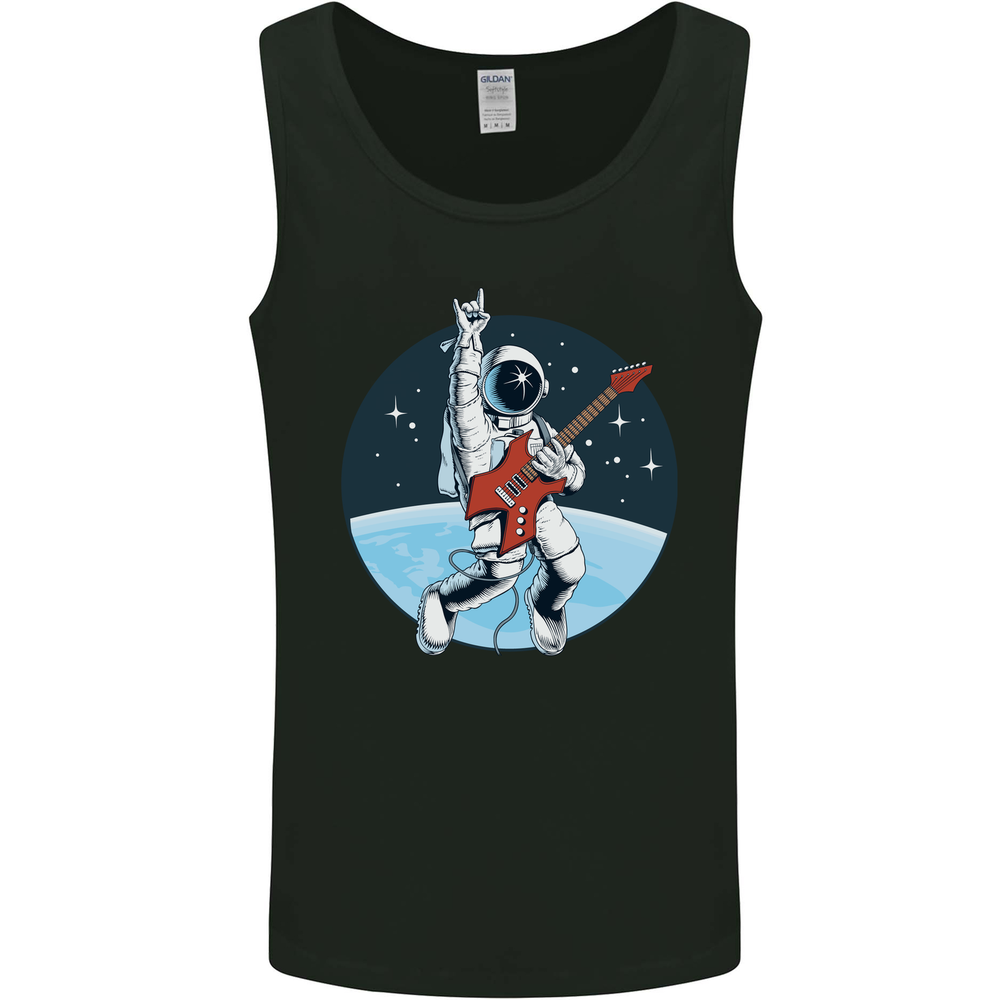 Space Rock Funny Astronaut Guitar Guitarist Mens Vest Tank Top