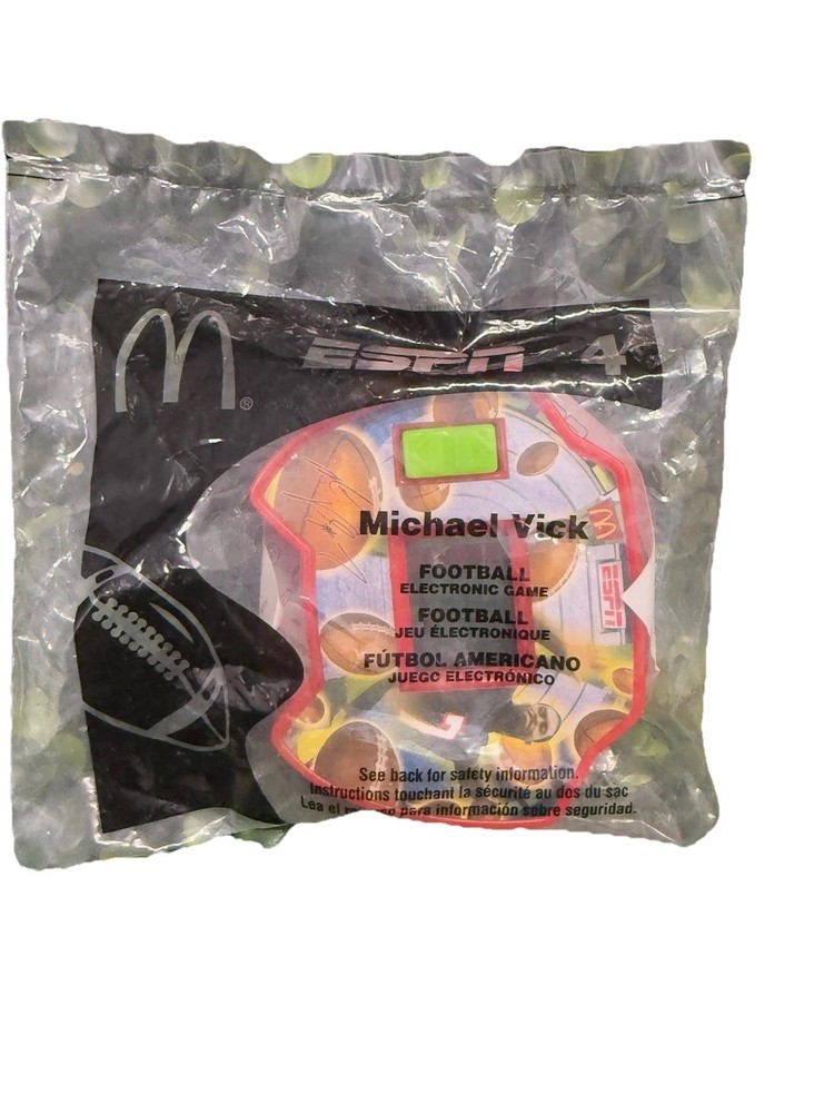Michael Vick Football Handheld Game 2004 McDonald’s ESPN #4 New in Bag