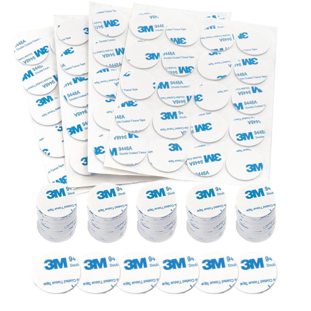 Round 3M Double Sided Adhesive Pads,200 Pack Double Sided Sticky Pads Super-S...