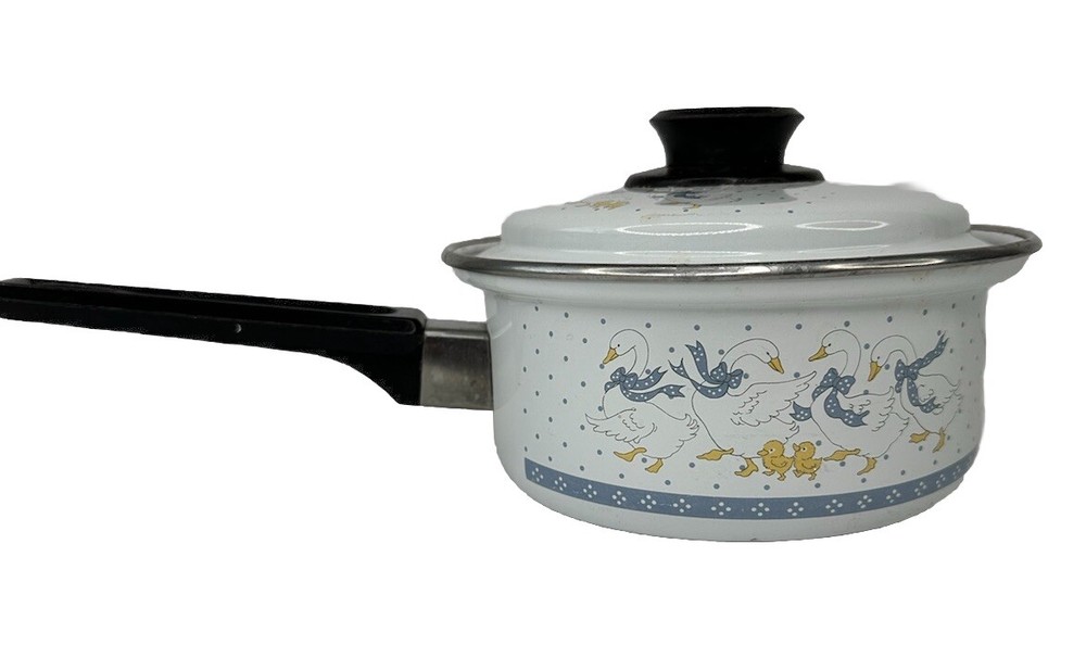 Vintage Enamel Wear 80's Country Geese Goose 6