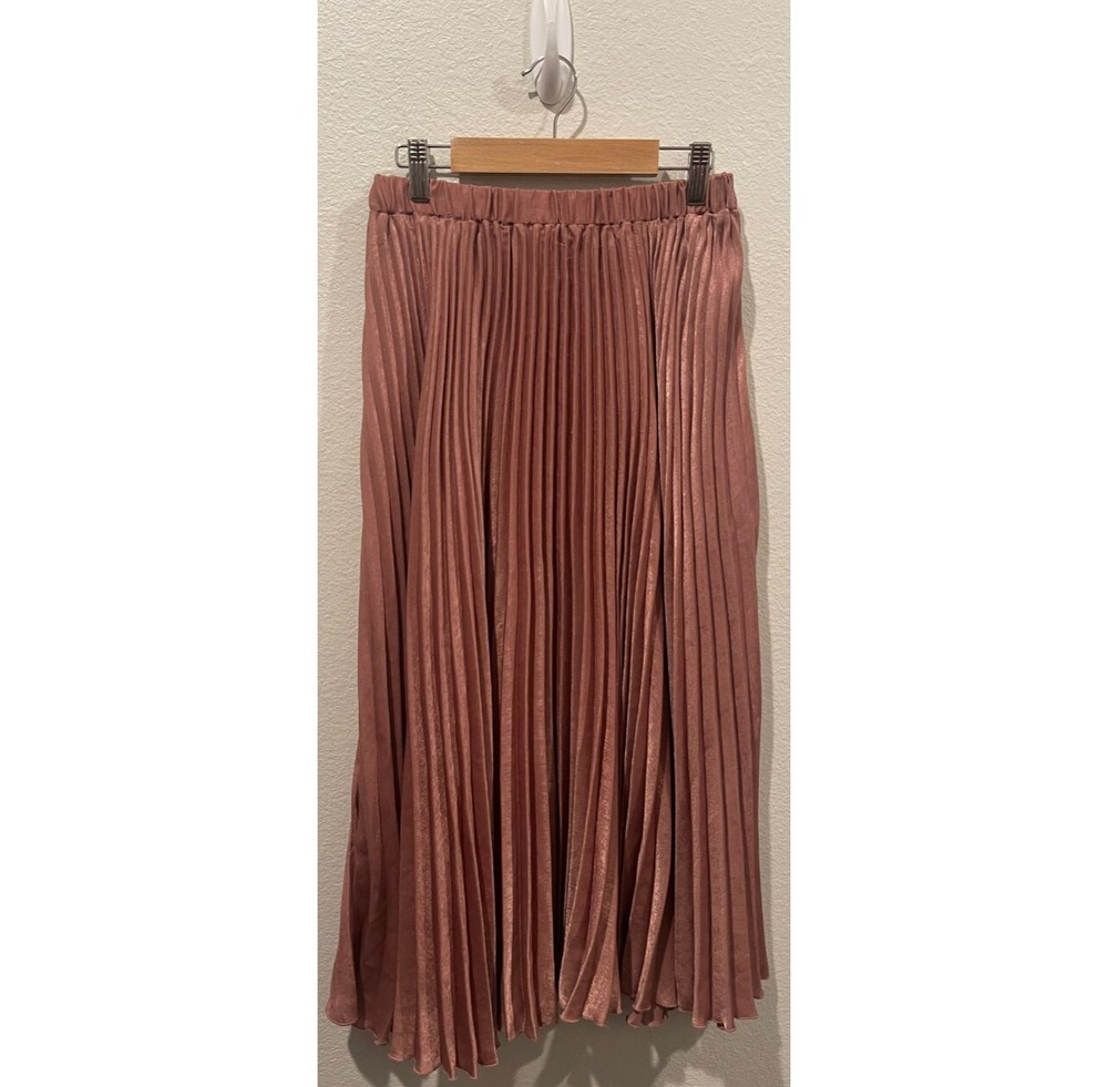VICI Dusty Pink Pleated Accordion Flare Skirt Size S