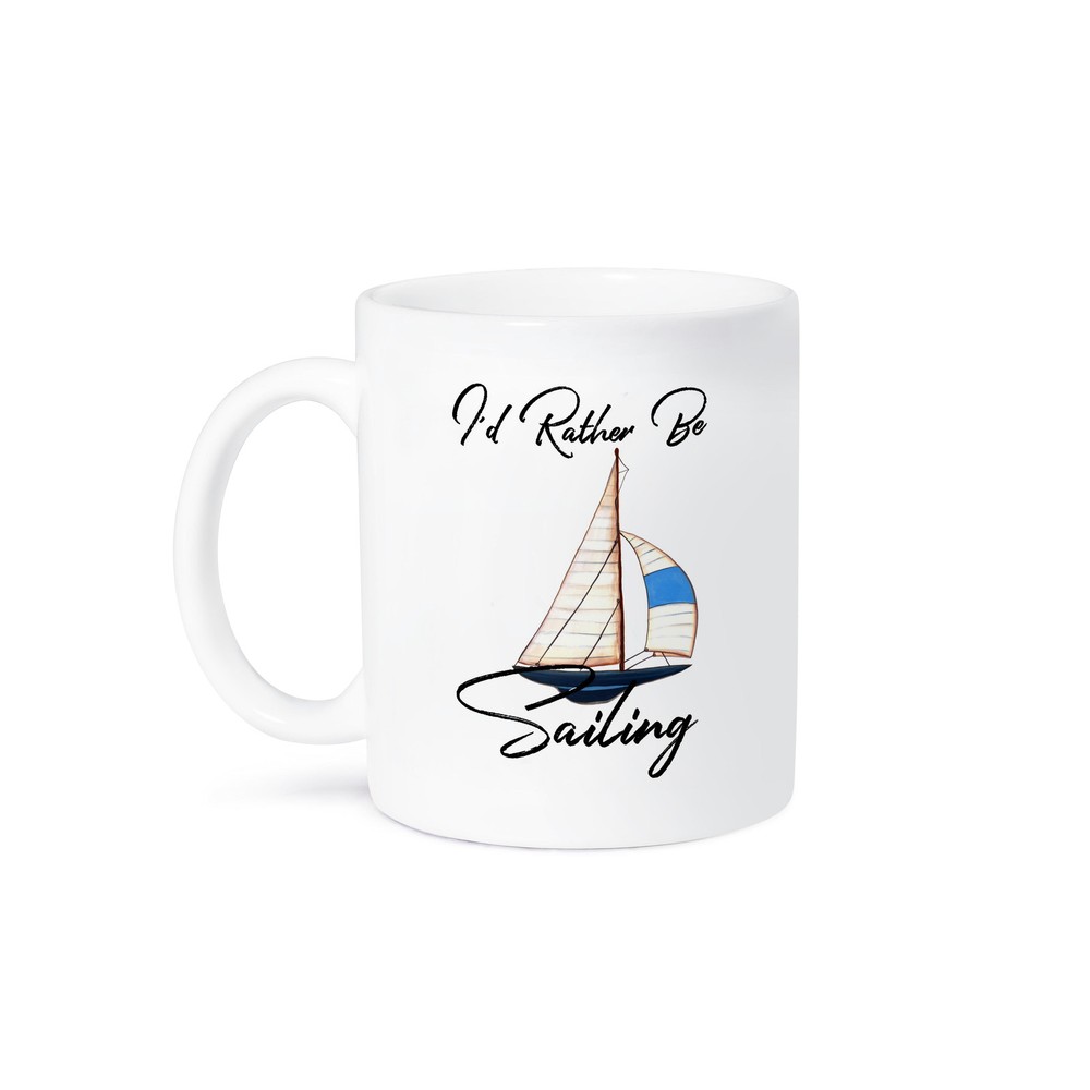 3DRose Sailing Watercolor Boat Nautical Quote Mug