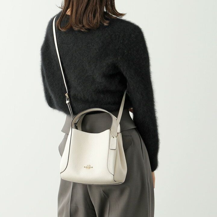 Coach Hadley Hobo 21 Pebble Leather Shoulder Bag in Chalk Outlet Special