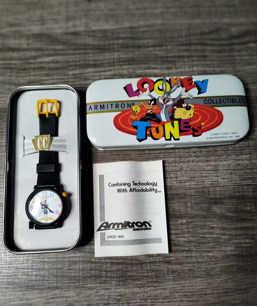 Vintage 1989 Looney Tunes Daffy Duck Armitron Quartz Watch New in Box