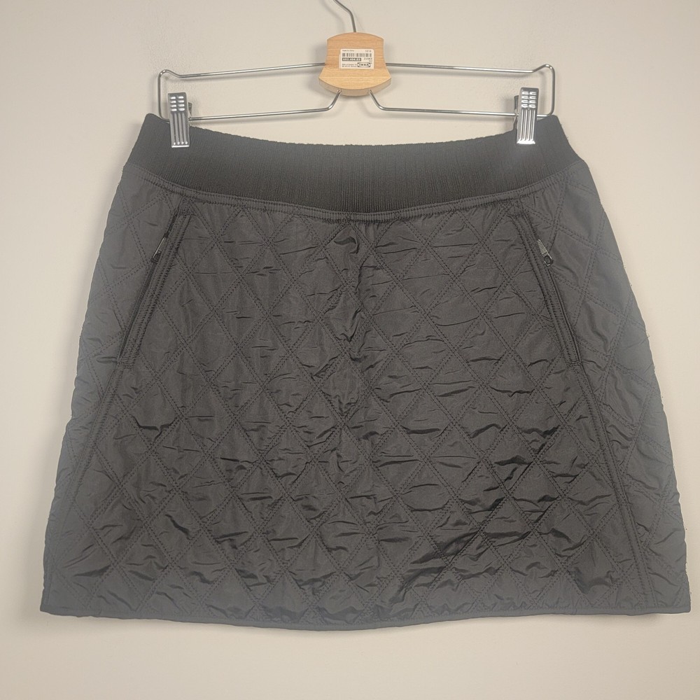 Prana Womens S Diva Quilted Sherpa Lined Skirt Black
