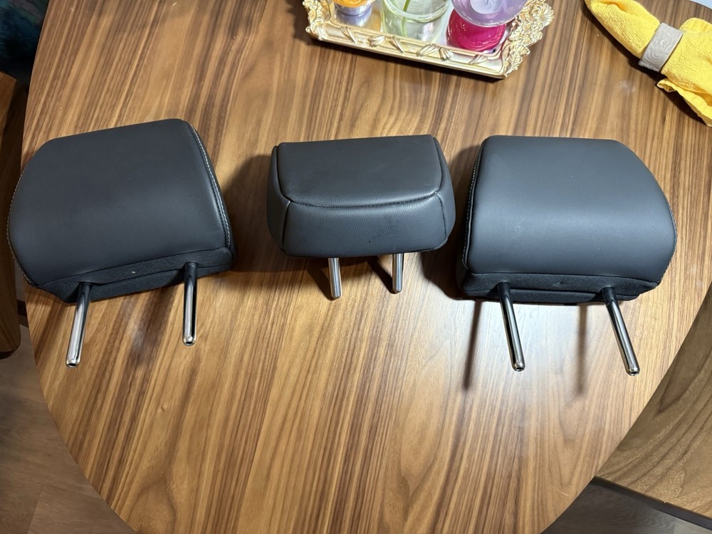 Nissan Rogue (2021-2023) - Black Leather Rear Head Rest - 3 Pieces - OEM