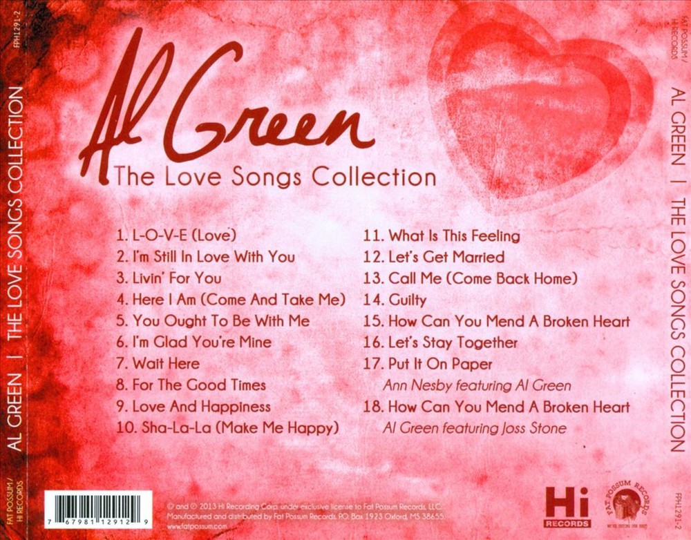 AL GREEN LOVE SONGS COLLECTION NEW CD